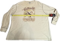 Authentic 67 Worldwide Sportsman Long Sleeve Thermal Tee Shirt Beige 2XL Fishing
