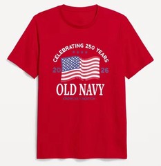 OLD NAVY US Flag 2026 250th Anniversary T-SHIRT Navy / White, Size XS to 4XL