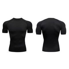 New Men Summer Short Sleeve Fitness T Shirt Running Sport Gym Compression T Shir