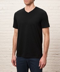 NWOT-Pact-Men’s Organic SoftSpun Essential V-Neck Tee-Black- Size (LARGE)