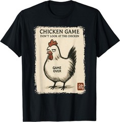 Funny Japanese Art Chicken Game Graphic Tee Men Women Teens T-Shirt