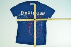 DESIGUAL Blue Medium Embroidered Y2K Vintage Men’s Short Sleeve Shirt