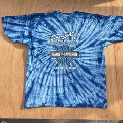Vintage Harley Davidson Shirt Size Large Blue Tie Dye. San Diego, California. ￼