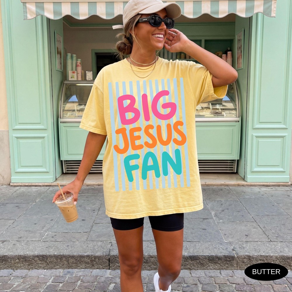 Christian Shirt Big Jesus Fan Graphic Tee Religious Mom Gift