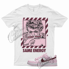 White ENERGY T Shirt for Dunk Low Pink Foam Love Letter Valentine’s Day Arctic