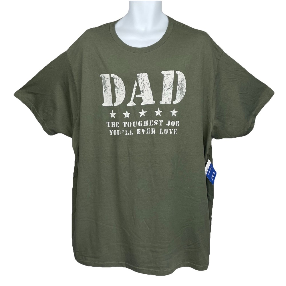 NEW! DAD Military Style T-Shirt/ Men’s (3XL) Olive Green Cotton Poly Blend NWT