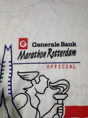 Vintage Asics Marathon Rotterdam 18th April 1999 White T-Shirt Mens Size Large