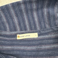 Marine Layer Shirt Men Large Blue Stripe Crew Long Sleeve Cotton Casual Top L