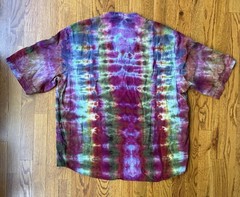 Custom Tie Dye On Henley Shirt Size XL