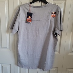 Red Bull KTM Racing Team Motocross Mens Large T-Shirt Gray/Orange Stitch NWT