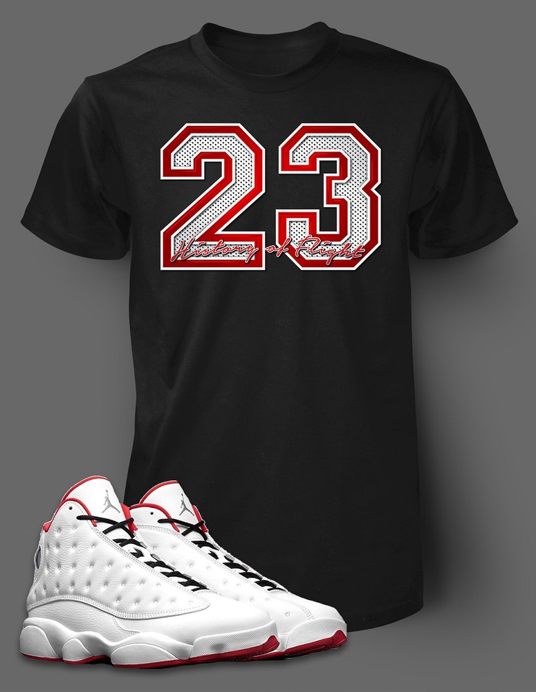 23 Graphic Sneaker Tee Shirt Match J13 History of Flight Big Tall Pro Club Shaka