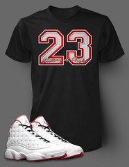 23 Graphic Sneaker Tee Shirt Match J13 History of Flight Big Tall Pro Club Shaka