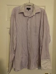 Stacy Adams Dress Shirt 18-36/37 Pink Stripes (C2)