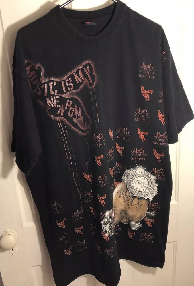 Music Is My Weapon Shirt 90’S HIP HOP RAP T SHIRT SIZE ADULT EX LARGE