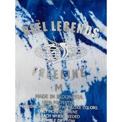 Reel Legends Freeline T-Shirt Blue White Graphic Print Short Sleeve Mens M