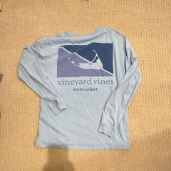 Vineyard Vines Men’s Blue Long Sleeve Pocket T-Shirt Graphic Print S Cotton