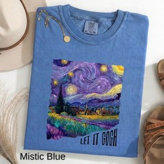 Let It Gogh Starry Night T-Shirt Van Gogh Art Comfort Colors Tee, Art Lover Gift