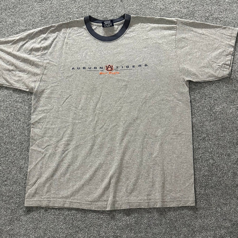 Jansport T-Shirt Mens XXL Grey Auburn Tigers Ringer Short Sleeve NCAA Gameday