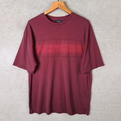Claiborne Shirt Mens XL Burgundy Striped Crew Neck Modal Blend Short Sleeve