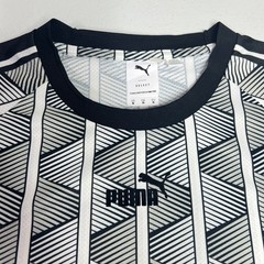 Puma The NeverWorn Geometric Pattern Tee Mens XL Gray Black White T-Shirt Retro