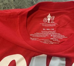 New Elf T Shirt XL Red Jumbo Graphic Christmas Seasonal Holiday Party Dinner