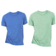 Men’s Canvas Light Weight Slim Tri-Blend T-Shirt Medium – Blue or Mint Green