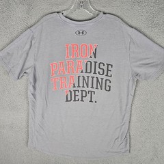 Under Armour T-Shirt Mens XL Gray Project Rock Brahma Bull Iron Paradise