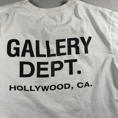 Gallery Dept Shirt Men’s S Beige Hollywood CA Double Sided Logo Streetwear #6A