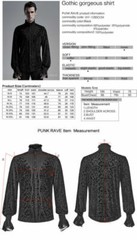 Punk Rave Men Goth Tops Palace Rereo Jacquard Banquet Wedding Long Sleeve Shirt