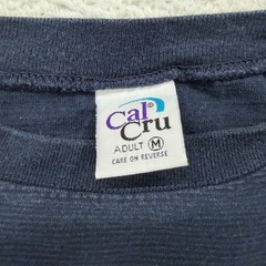 Vintage Cal Cru Charleston South Carolina Ribbed T-Shirt Navy Blue Mens Medium