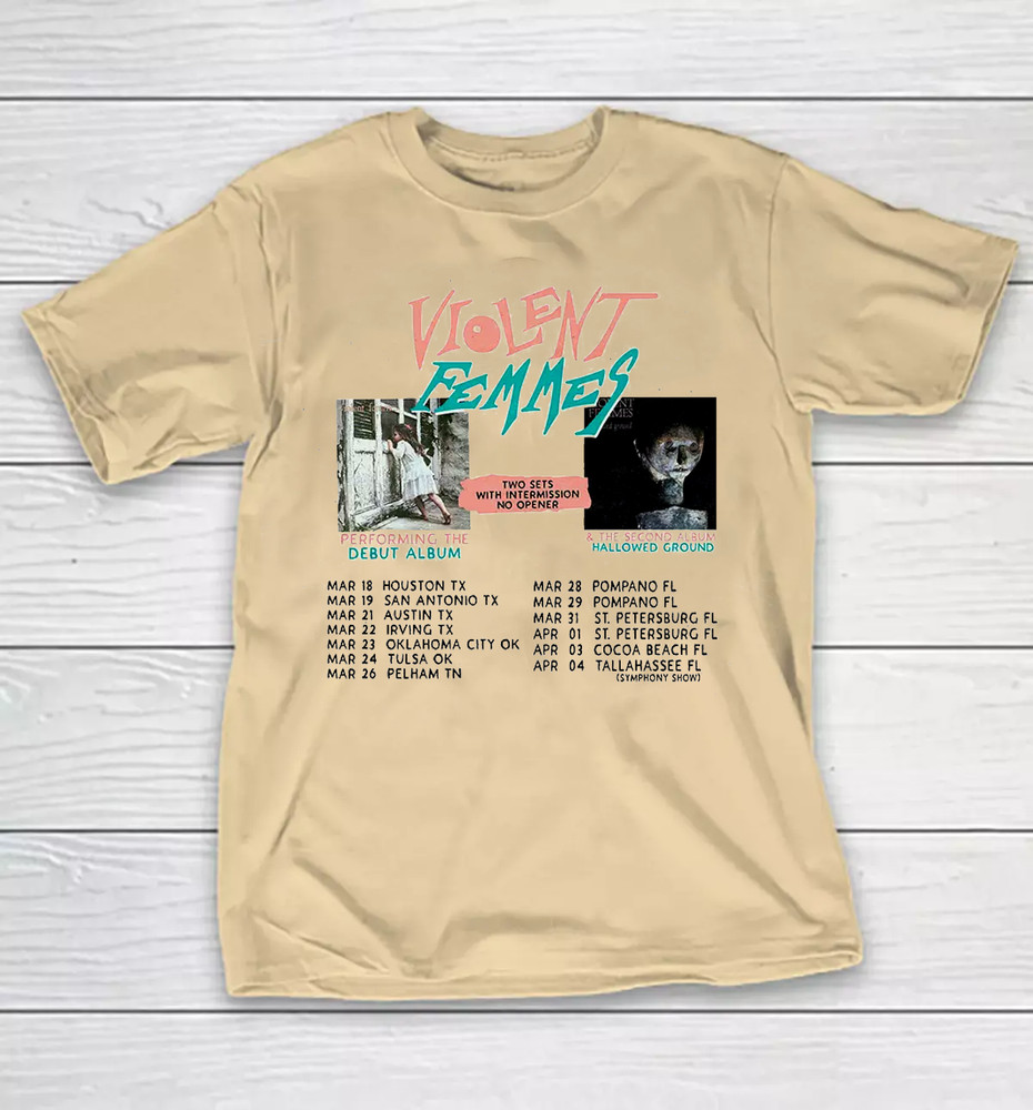 Violent Femmes Spring 2025 US Tour T Shirt Yellow Full Size S-5XL KK165