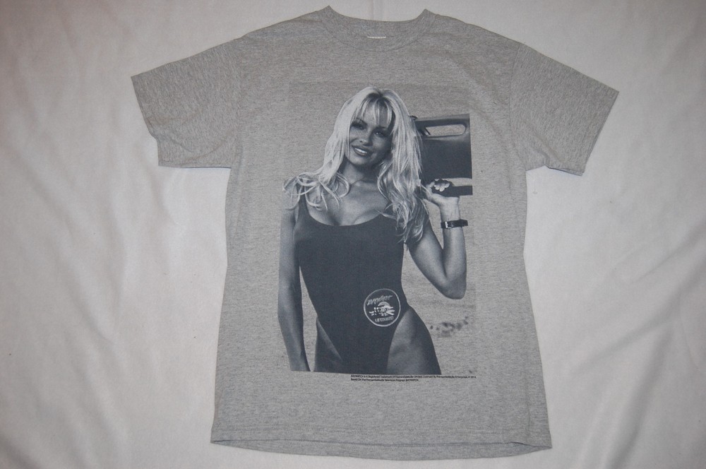 Mens Tee Shirt GRAY Baywatch Pamela Anderson L 42-44 XL 46-48 2X 50-52