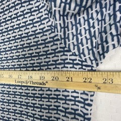 IKE BEHAR Casual Tee T-Shirt Mens L Blue White Geometric Textured Short Sleeve