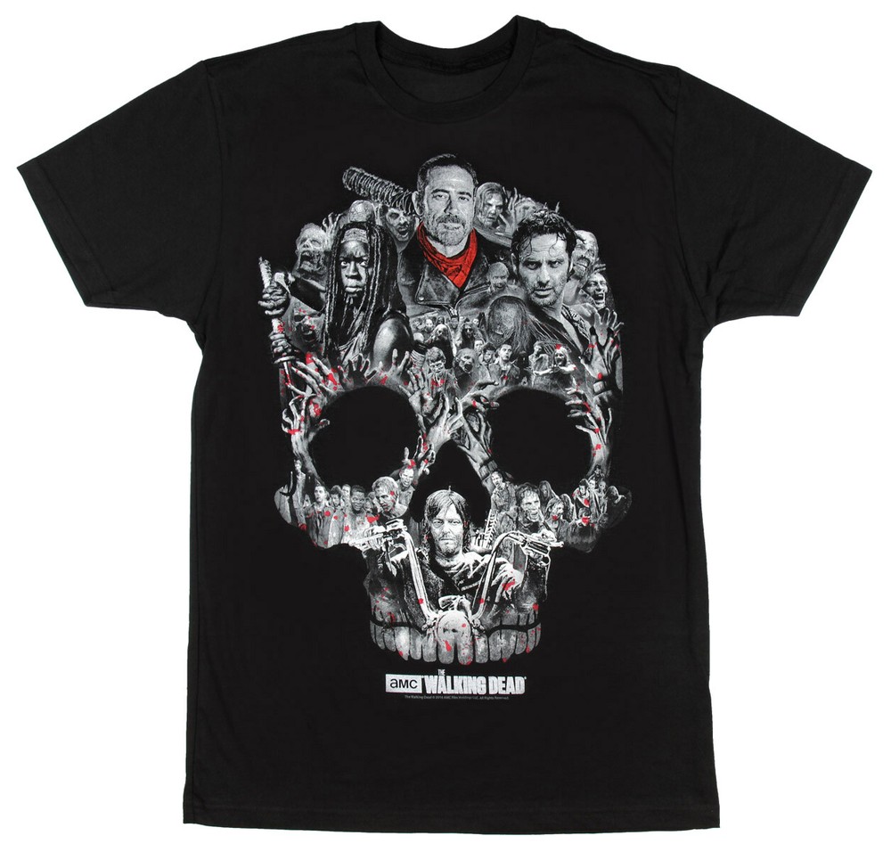 AMC’s The Walking Dead Standard Black Adult T-Shirt Skull