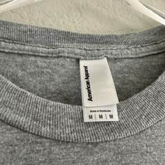 American Apparel Long Sleeve T-Shirt Mens Medium Grey Crew Neck Basic Cotton