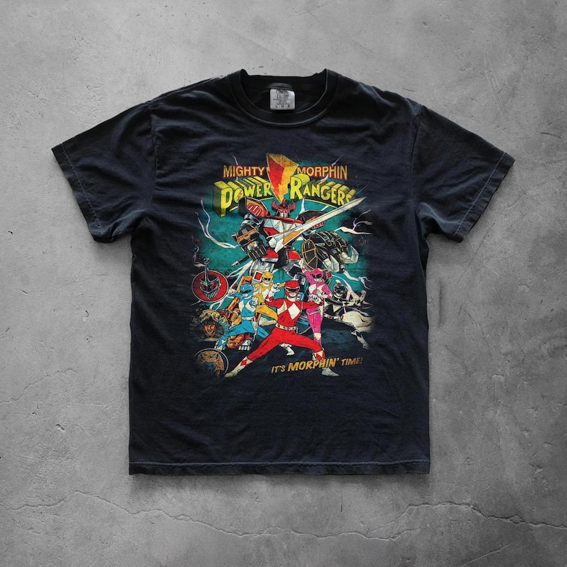 Mighty Morphin Power Rangers T-shirt | Retro TV Show Graphic