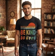 In A World Where You Can Be Anything Be Kind Sign Language T-Shirt – H053