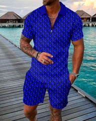 Summer Mens Sweatsuit Short Sleeve T Shirts & Shorts Set 2 Piece Set Outfit 2025