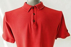 Tommy Bahama Men’s Red Regular T-Shirt 70% Silk with Collar Size L