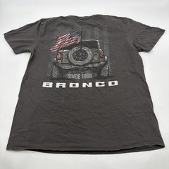 Jedco T-shirt Men L Dark Gray Graphic Print Logo Bronco 100% Cotton.#47697