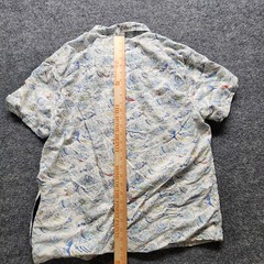 California Cowboy Mens High Water AOP Ocean Waves Terry Lined Button Shirt Large