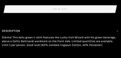 Supa Dupa HOT BETTINARDI ST. PATRICK’S DAY LUCKY WIZARD T-SHIRT RARE Medium