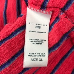 SOL ANGELES SHIRT MENS XL CAPRI STRIPE YOLK CREW POM COASTAL COTTON BLEND SURFER