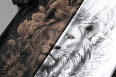 New Fashion Lion Rhinestone Summer Short Sleeve Luxury Men Cotton Trend T-Shirt