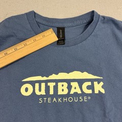 Outback Steakhouse Restaurant Logo T-Shirt Blue Large (Looks Smaller)