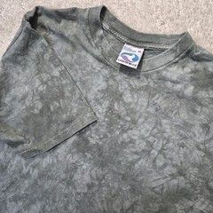 Vintage Liquid Blue Tie Dye Blank T Shirt XL Cotton 70s Hippie Music Festival