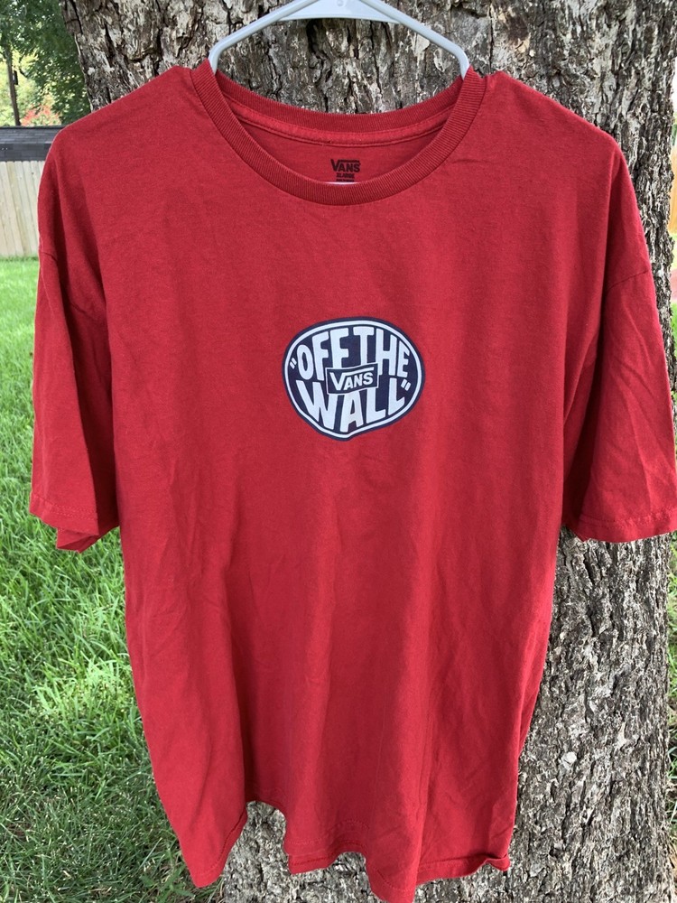 Vans Men’s Off The Wall Logo T-Shirt Red Size XLarge