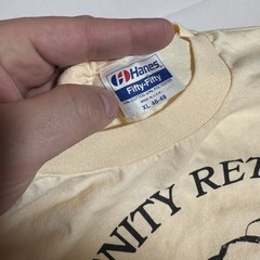Vintage Hanes 50/50, Graphic, USA, Single Stitch, Tan/Peach, Female, XL