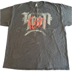 Vintage Y2K KORN Bakersfield, CA T-Shirt Tee Black 2000s Metal Band 2XL XXL