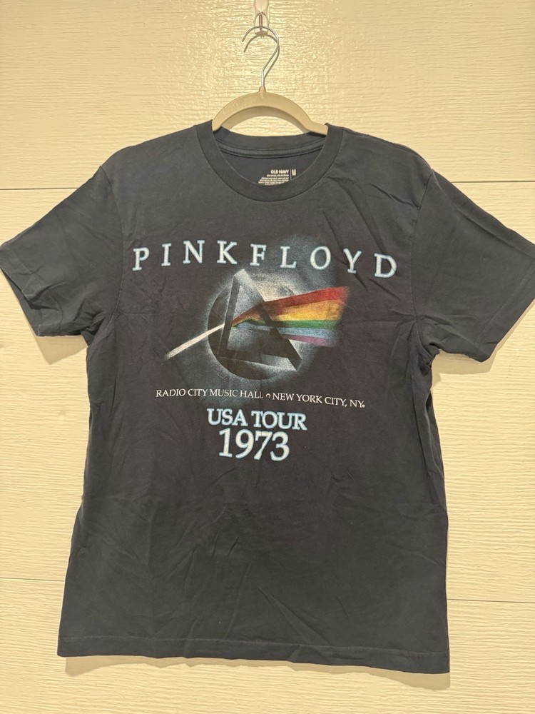 Pink Floyd USA Tour 1973 T-Shirt Medium Black Dark Side Of The Moon Band Tee